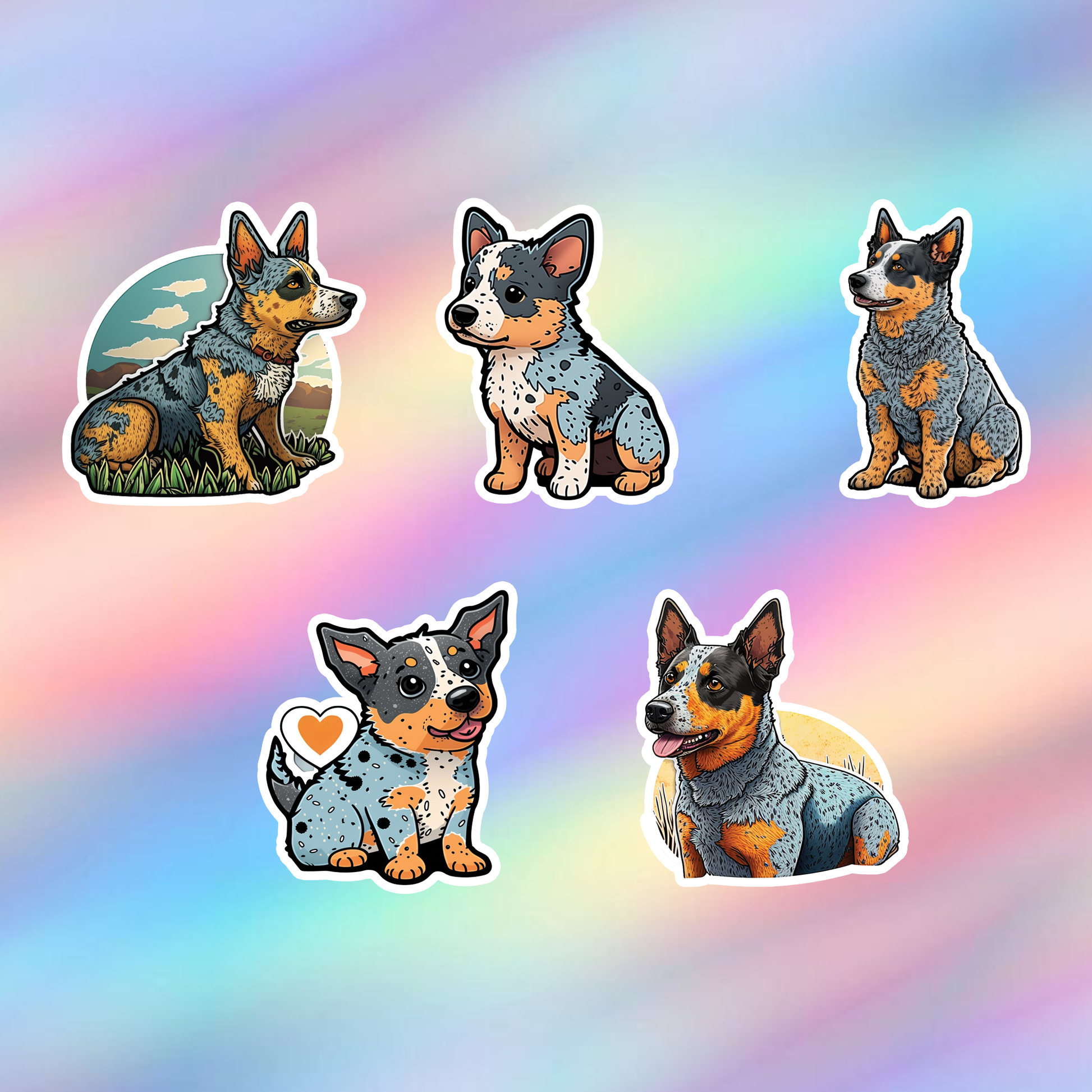 Australian Cattle Dog Stickers Pack of 5
