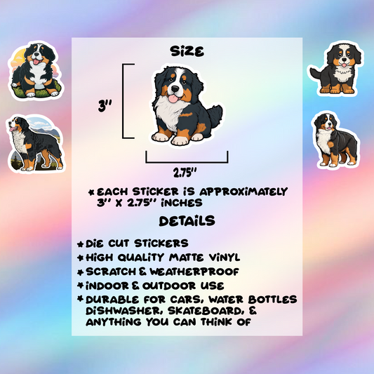 Bernese Mountain Dog Stickers Pack of 5