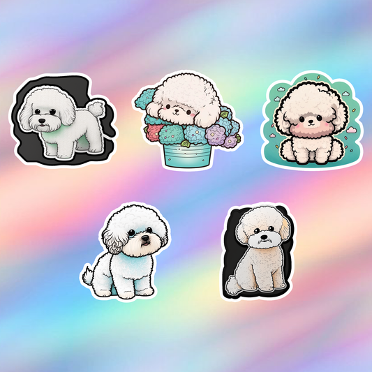 Bichon Frise Stickers Pack of 5