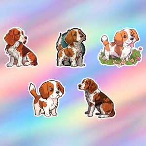 Brittany Dog Stickers Pack of 5