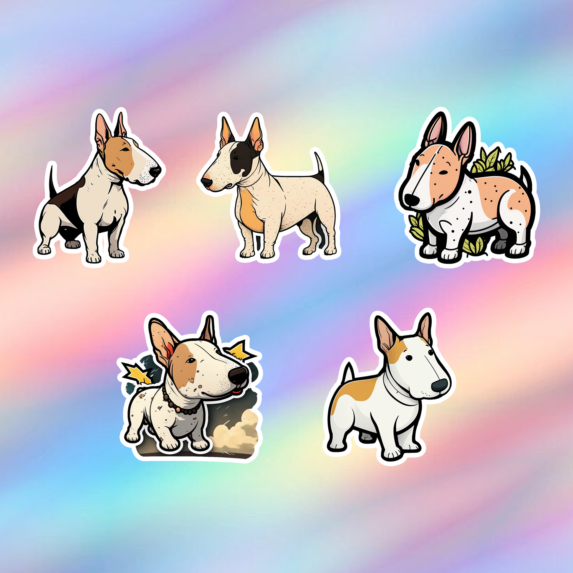 Bull Terrier Stickers Pack of 5