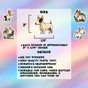 Bull Terrier Stickers Pack of 5
