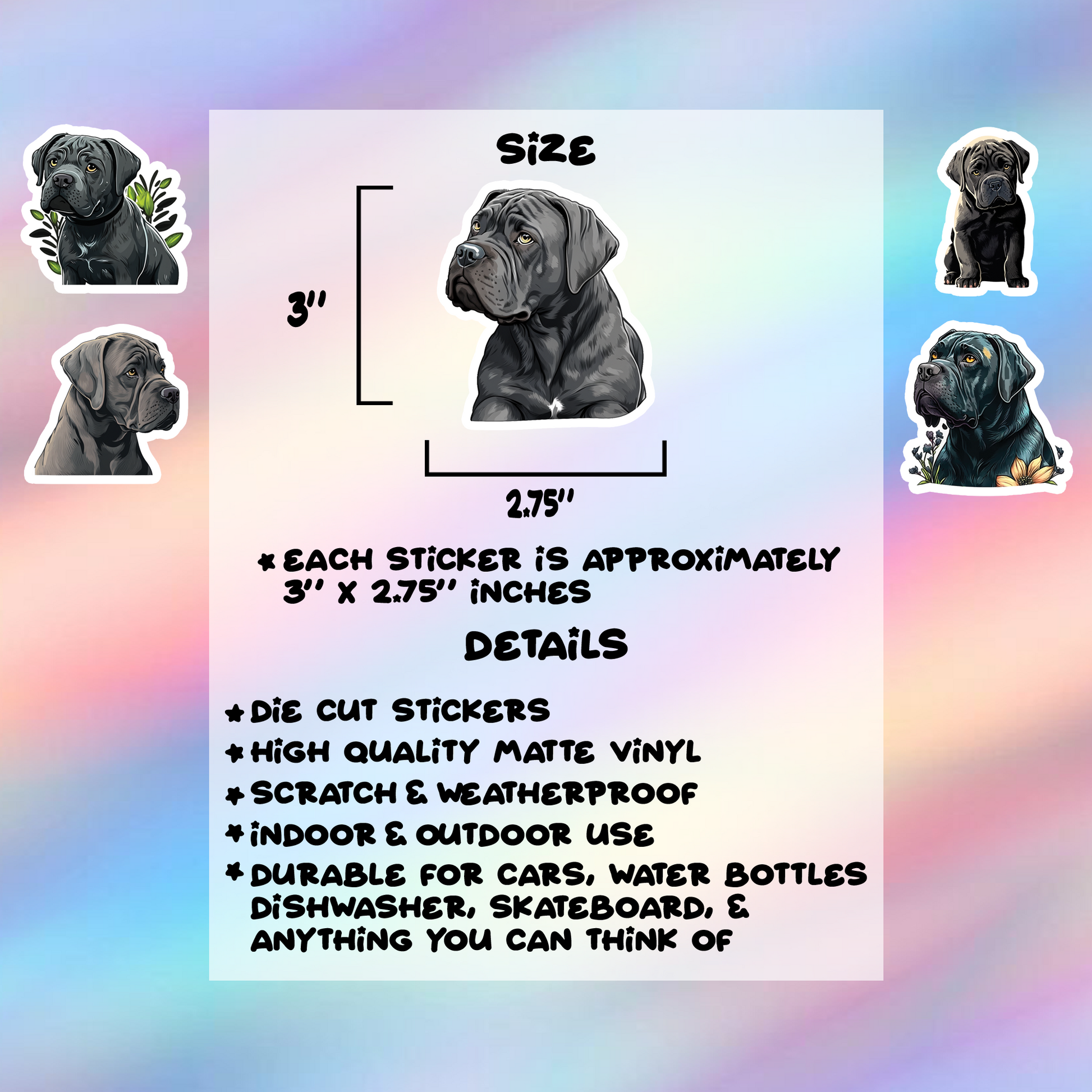 Cane Corso Stickers Pack of 5