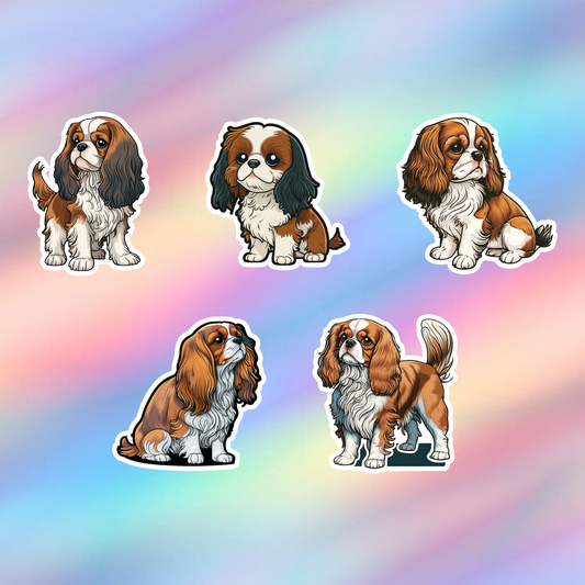 Cavalier King Charles Spaniel Stickers Pack of 5