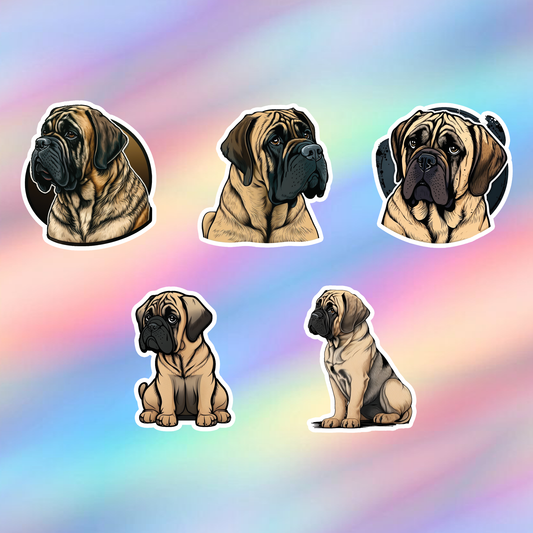 English Mastiff Stickers Pack of 5