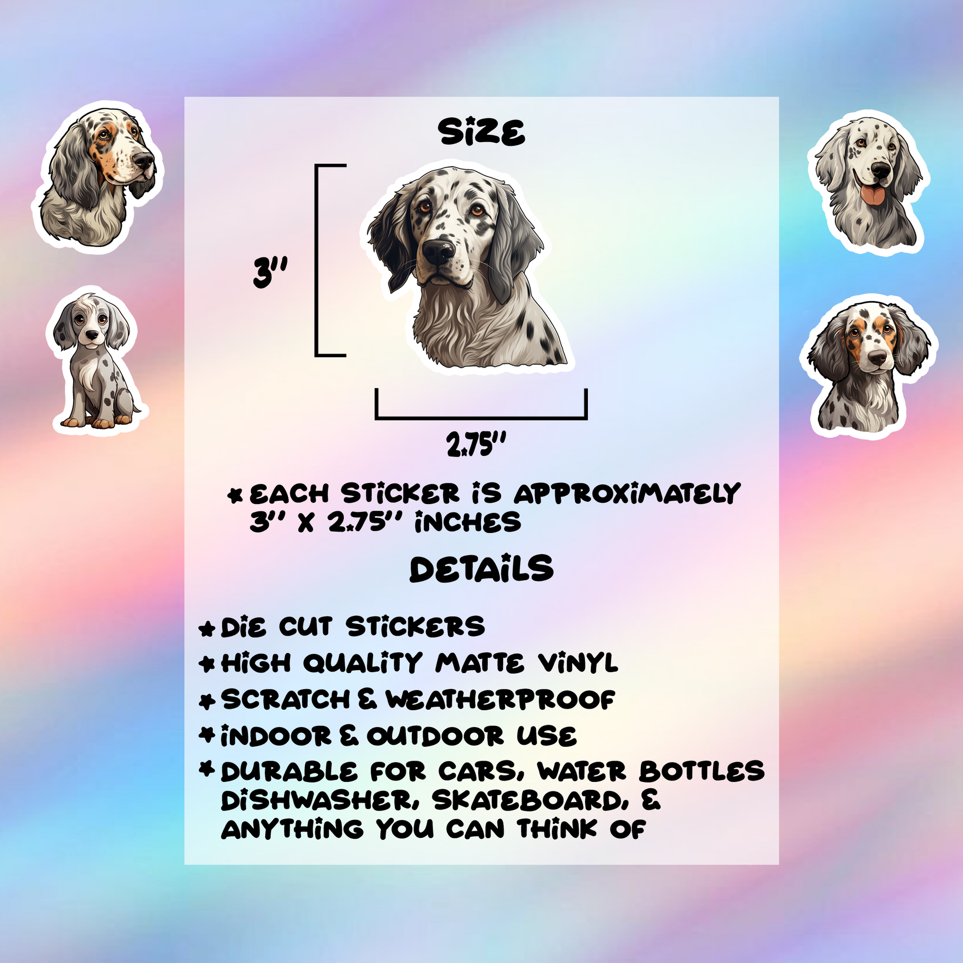 Englishsetter Stickers Pack of 5