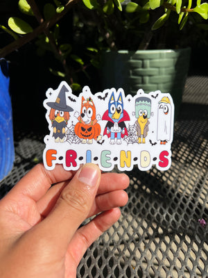 Halloween Bluey Friends Sticker (4 Inch)
