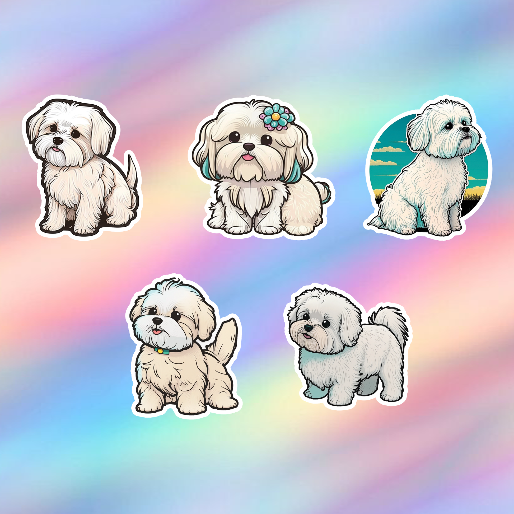 Maltese dog Stickers Pack of 5