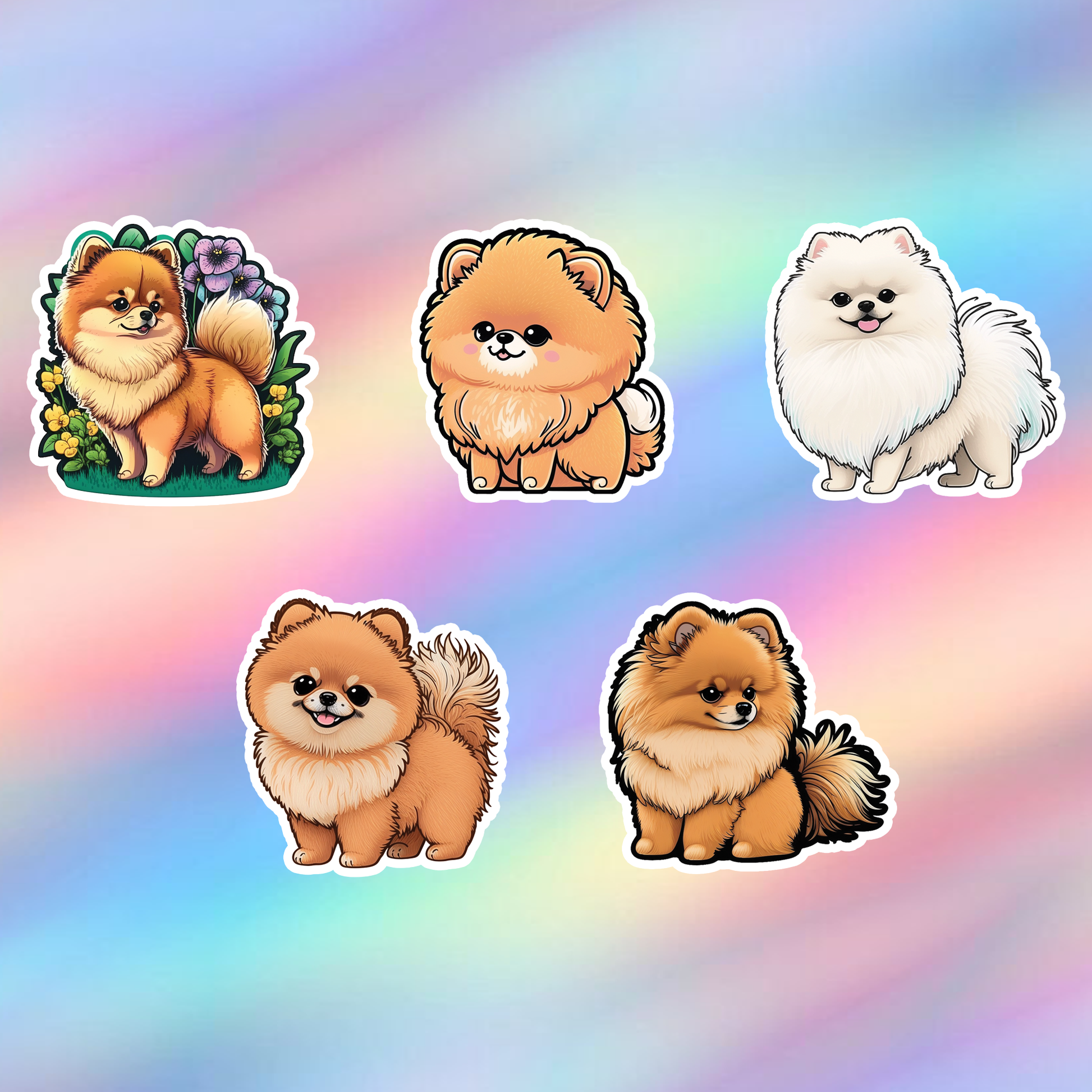 Pomeranian Stickers Pack of 5