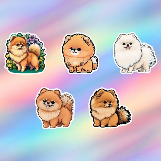 Pomeranian Stickers Pack of 5