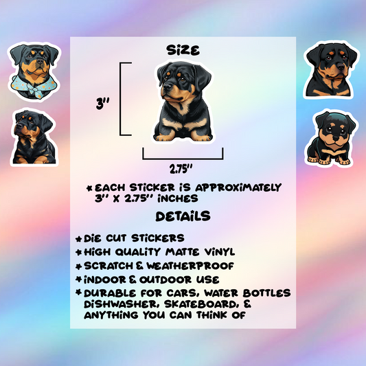 Rottweiler Stickers Pack of 5