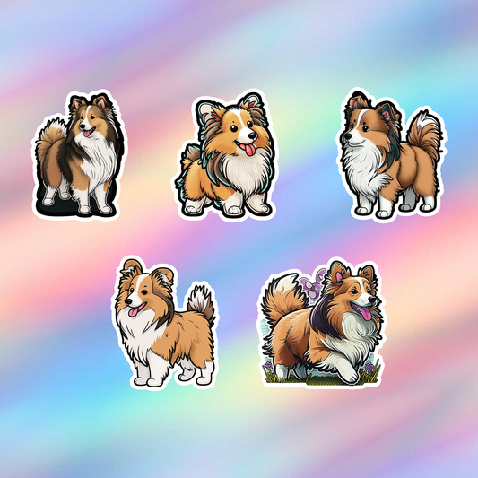 Shetland Sheepdog Stickers Pack of 5