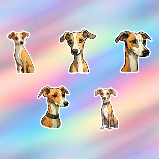 Whippet Stickers Pack of 5