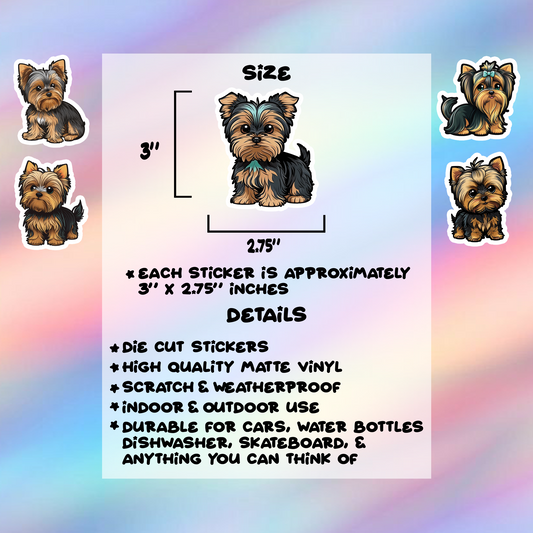 Yorkshire Terrier Stickers Pack of 5