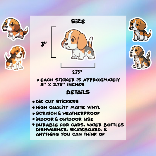 Beagle Stickers Pack of 5
