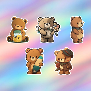 Bear Stickers Pack of 5