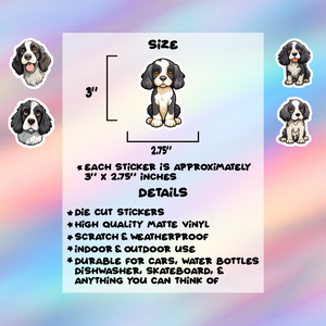 Black And White English Springer Spaniel Stickers Pack of 5