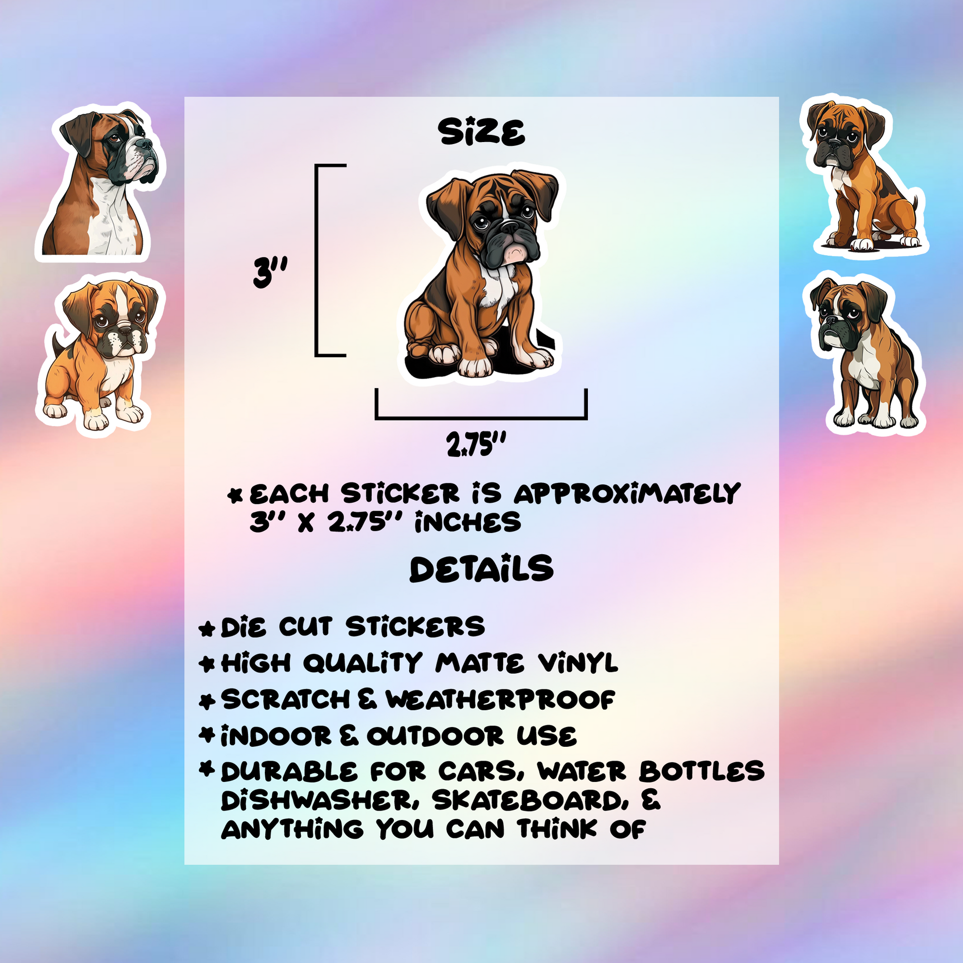 Boxer Stickers Pack of 5