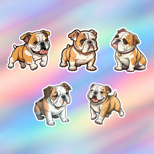 Bulldog Stickers Pack of 5