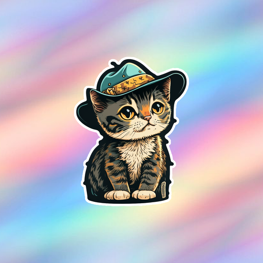 Cat Hat Single Sticker