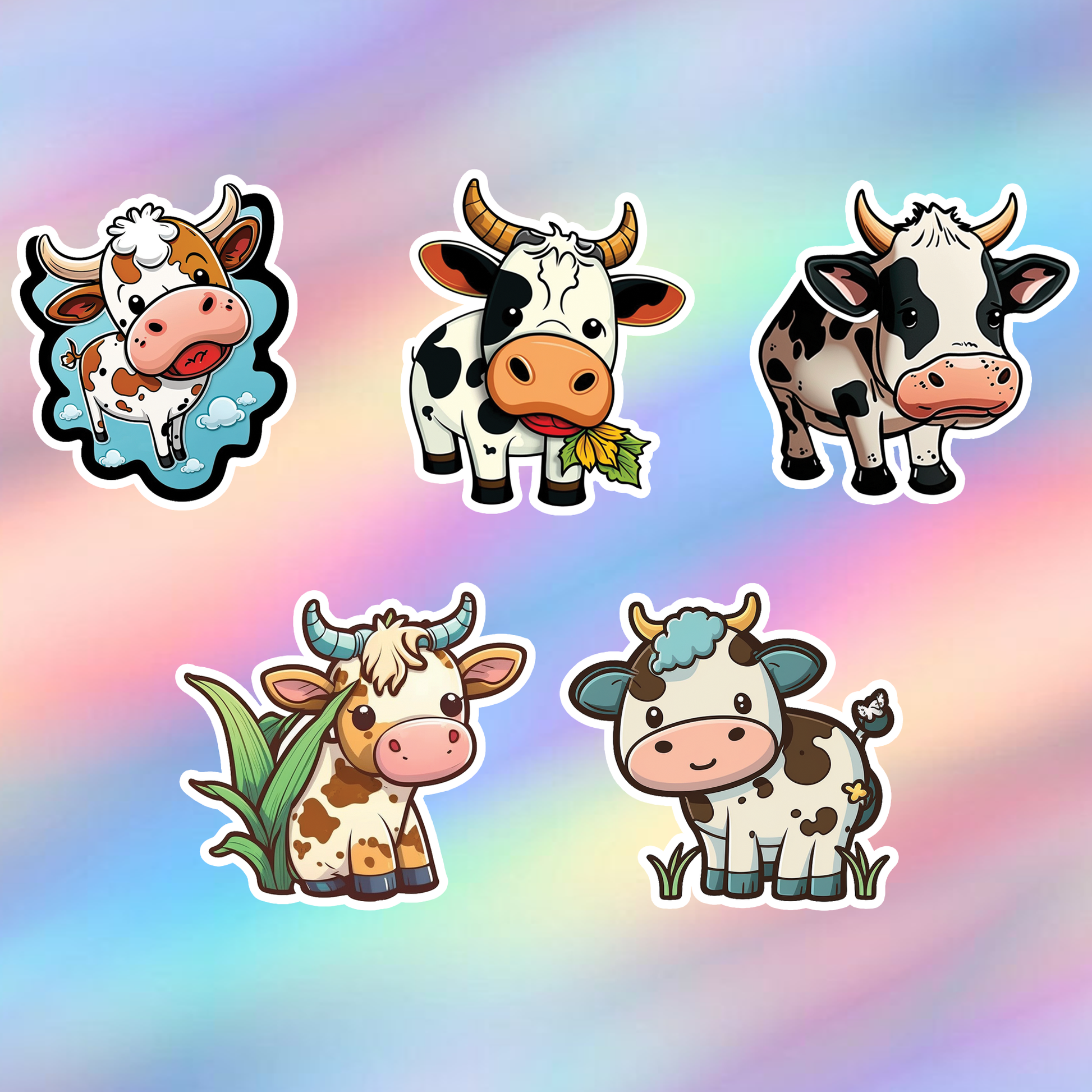 Cow Stickers Pack of 5