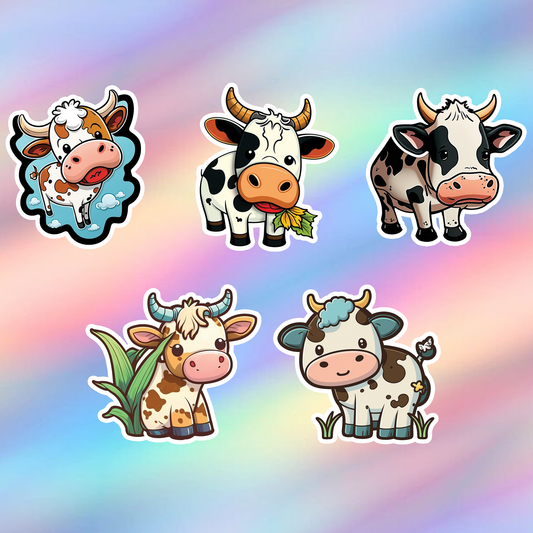 Cow Stickers Pack of 5