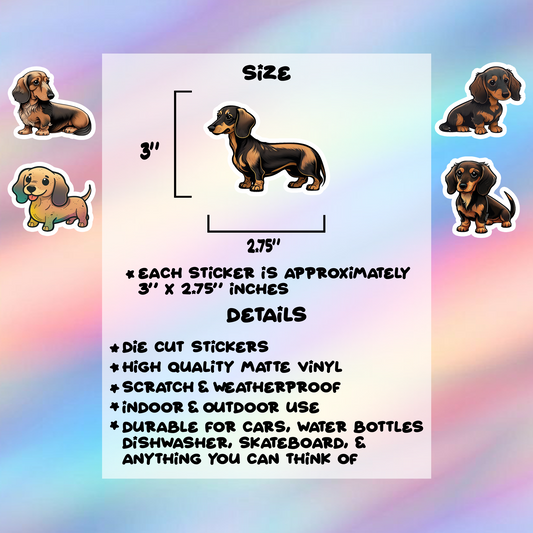 Dachshund Stickers Pack of 5