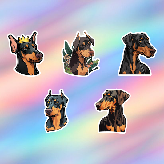 Dobermann Stickers Pack of 5