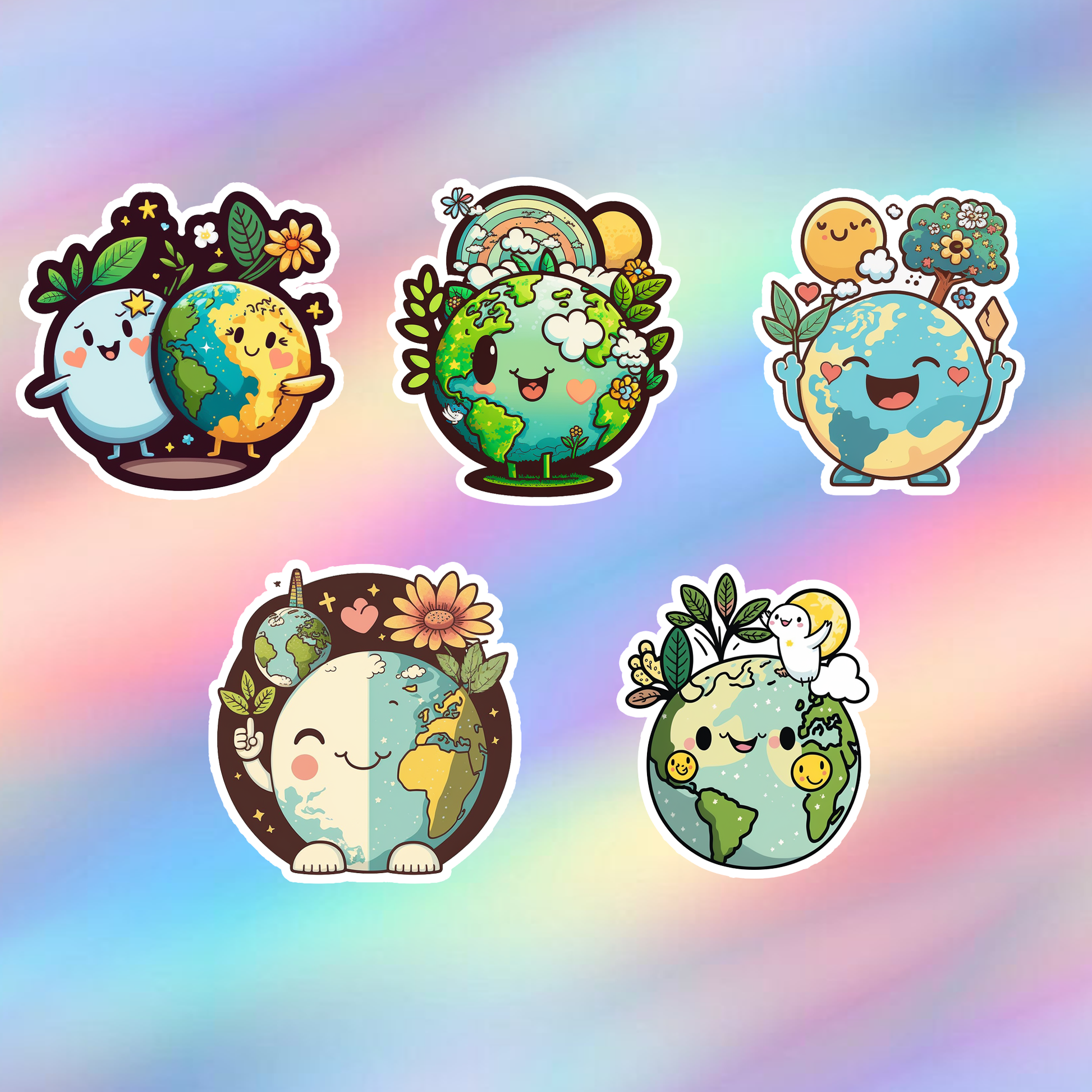Earth Stickers Pack of 5