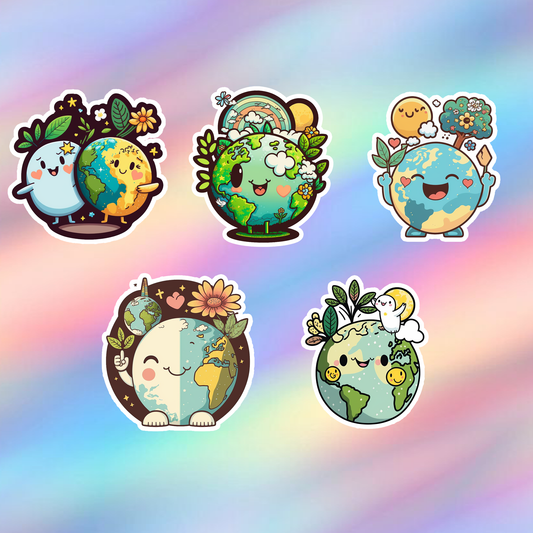 Earth Stickers Pack of 5