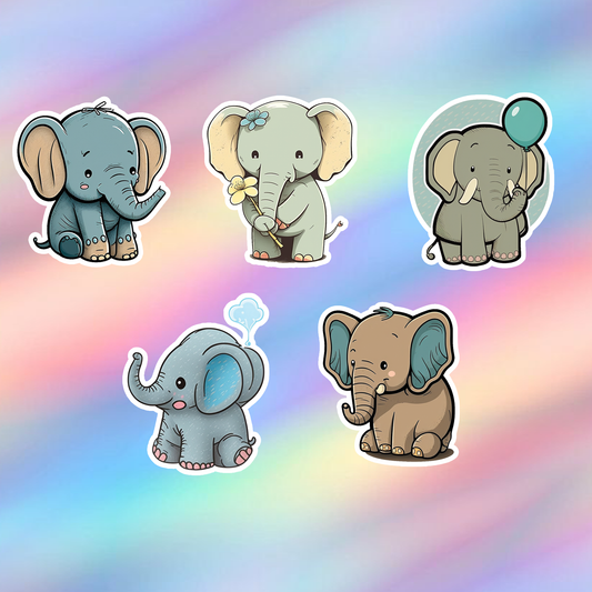 Elephant Stickers Pack of 5