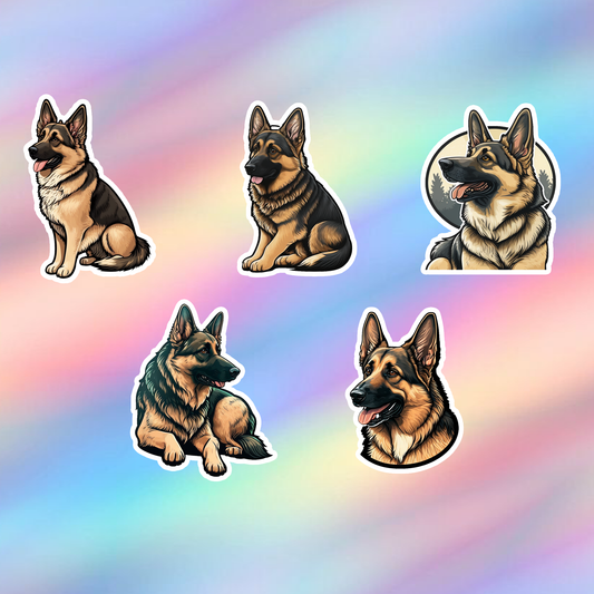 German Shepherd Stickers Pack of 5