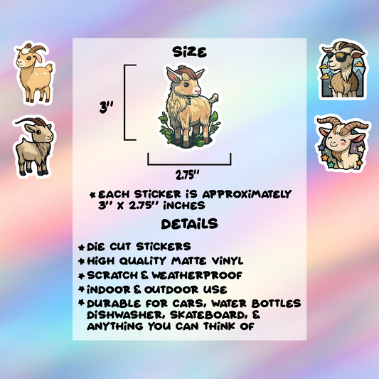 Goat Stickers Pack of 5