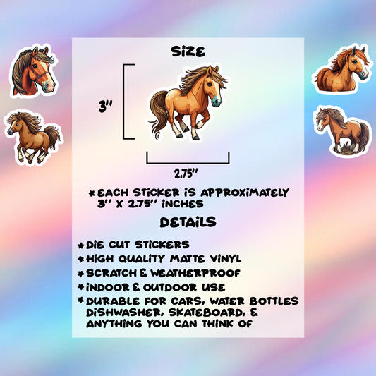 Horse Stickers Pack of 5