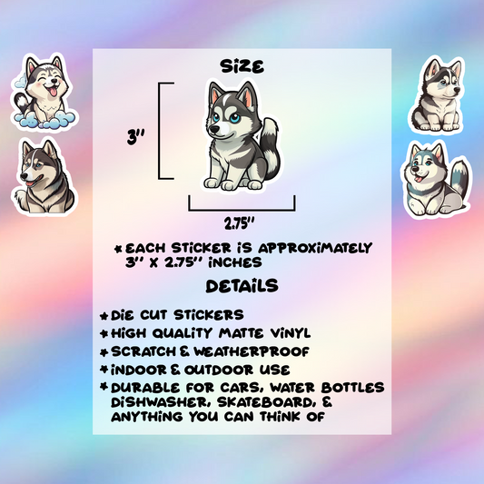 Husky Stickers Pack of 5