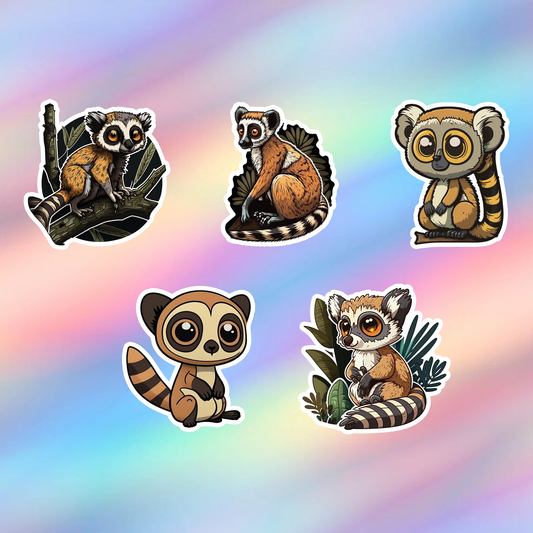 Lemur Stickers Pack of 5