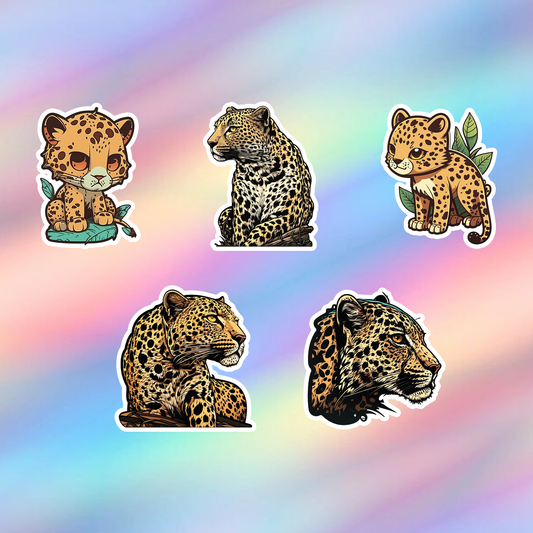 Leopard Stickers Pack of 5