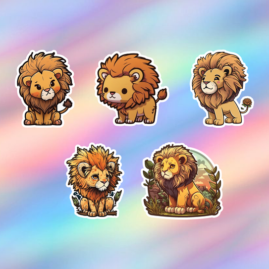 Lion Stickers Pack of 5