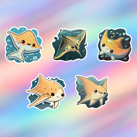 Manta Ray Stickers Pack of 5