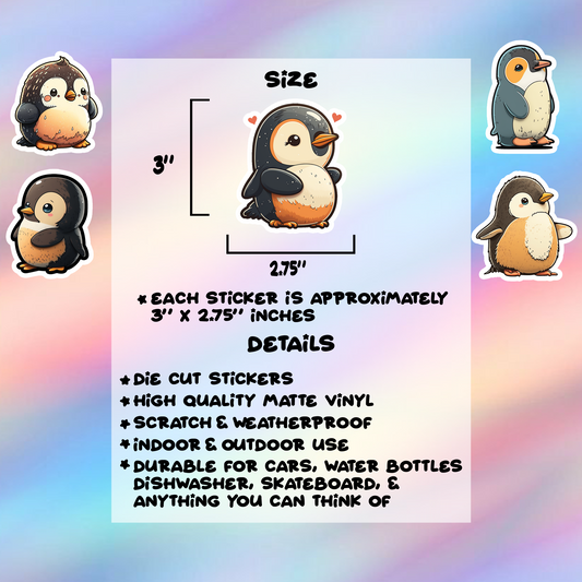 Penguin Stickers Pack of 5