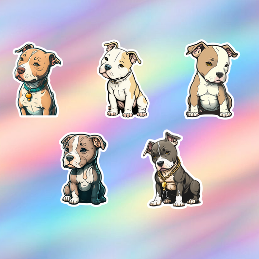 Pitbull Stickers Pack of 5