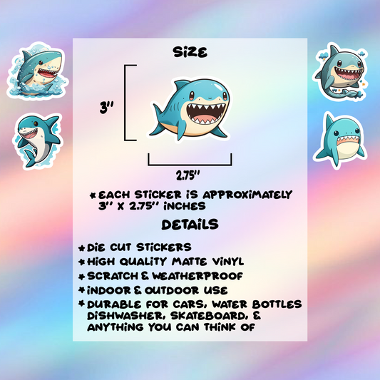 Shark Stickers Pack of 5