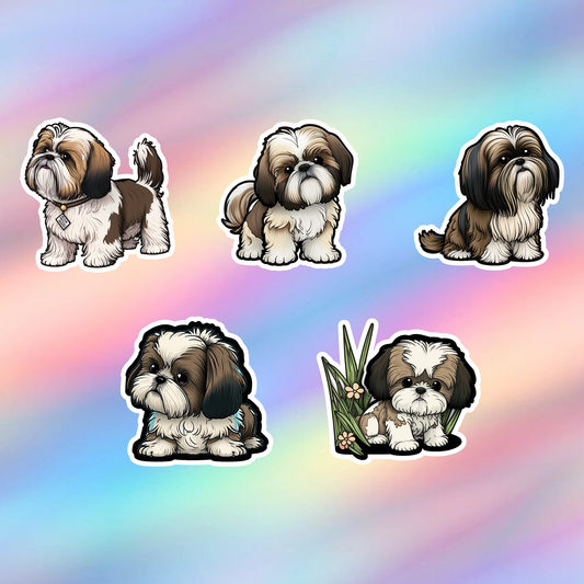 Shih Tzu Stickers Pack of 5