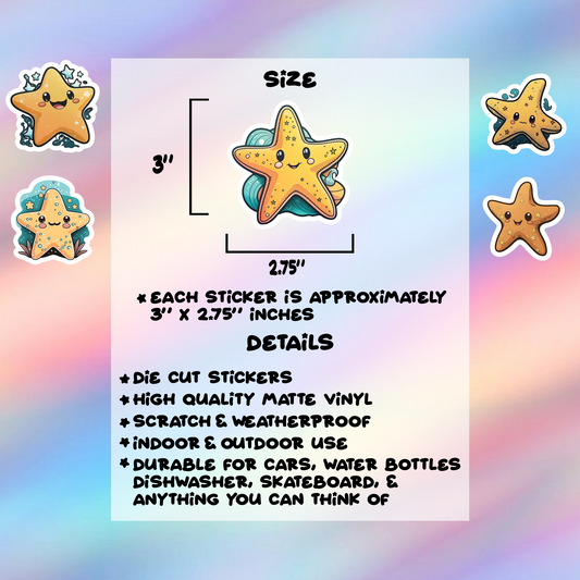 Starfish Stickers Pack of 5