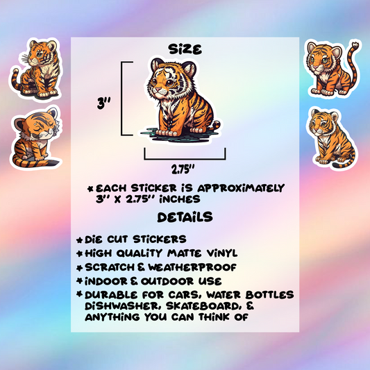 Tiger Stickers Pack of 5