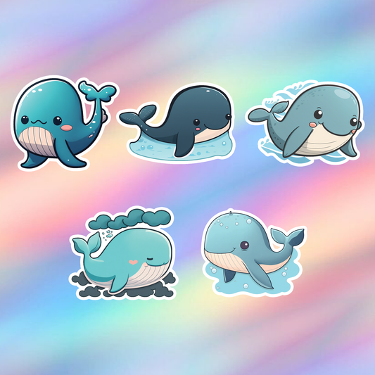 Whale Stickers Pack of 5